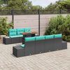 vidaXL Ensemble de salle &agrave; manger pour jardin 8 pcs Noir et Sarcelle