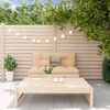 vidaXL Salon de jardin 2 pcs avec coussins bois massif