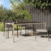 vidaXL Table de jardin Beige 190x90x75 cm Verre tremp&eacute;/r&eacute;sine tress&eacute;e