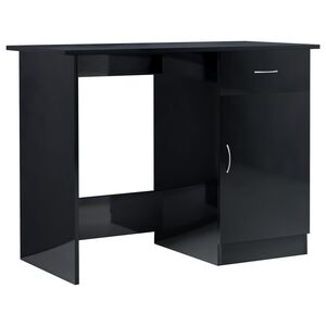 vidaXL Bureau Noir brillant 100 x 50 x 76 cm Aggloméré