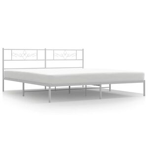 vidaXL Cadre de lit métal sans matelas et tête de lit blanc 183x213 cm