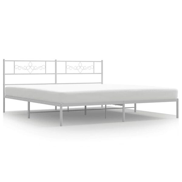 vidaXL Cadre de lit métal sans matelas et tête de lit blanc 183x213 cm