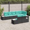 vidaXL Ensemble de canap&eacute; de jardin avec coussin 8 pcs Noir polyrotin
