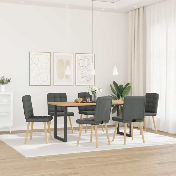 vidaXL Chaises &agrave; manger lot de 6 gris fonc&eacute; tissu