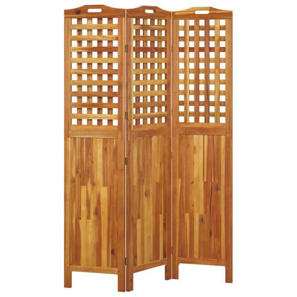vidaXL Cloison de séparation 3 panneaux 121,5x2x180 cm Bois d'acacia