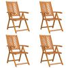 vidaXL Chaise de jardin 4 pc Marron Bois d'Acacia Massif