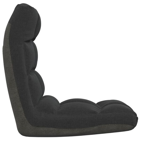 vidaXL Chaise pliable de sol Noir Tissu