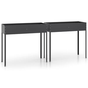 vidaXL Jardinières 2 pcs Anthracite Acier galvanisé