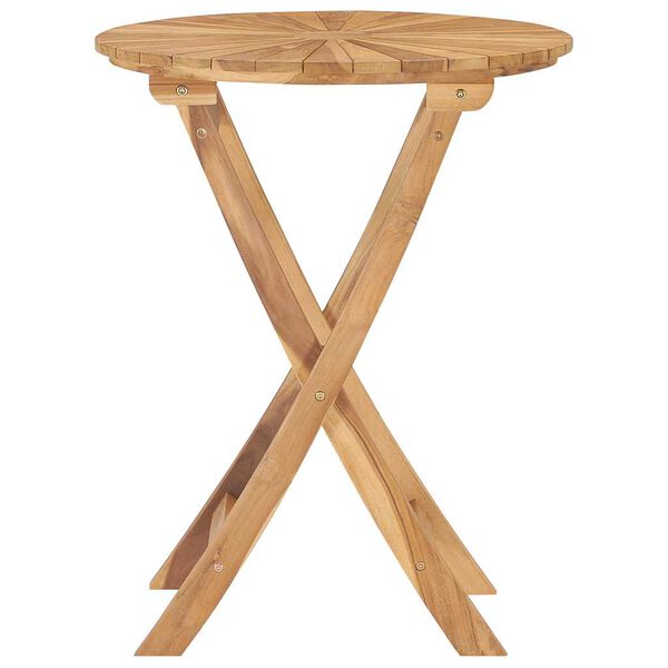 vidaXL Table pliable de jardin &Oslash; 60 cm Bois de teck solide