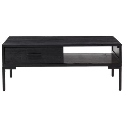 vidaXL Table basse Noir 90x50x35 cm Bois de pin massif