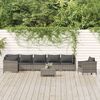 vidaXL Salon de jardin 8 pcs avec coussins Gris R&eacute;sine tress&eacute;e