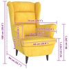 vidaXL Fauteuil jaune moutarde velours