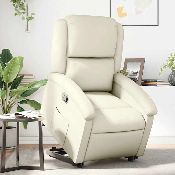vidaXL Fauteuil inclinable cr&egrave;me similicuir