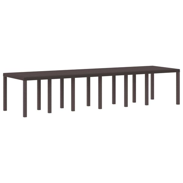 vidaXL Table de Jardin Marron 350 x 100 x 74 cm polyrotin
