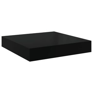 vidaXL &Eacute;tag&egrave;re murale flottante Noir brillant 23x23,5x3,8 cm MDF
