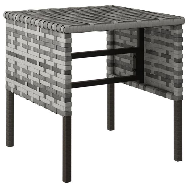 vidaXL Repose-pieds de jardin et coussins lot de 4 Gris R&eacute;sine tress&eacute;e