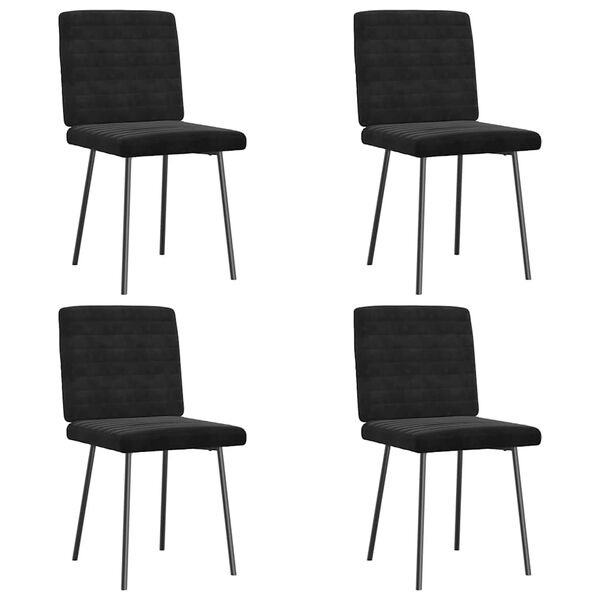 vidaXL Chaises &agrave; manger lot de 4 Noir Velours
