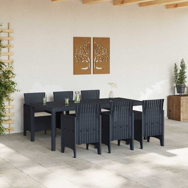 vidaXL Ensemble de salle à manger pour jardin 7 pcs Anthracite