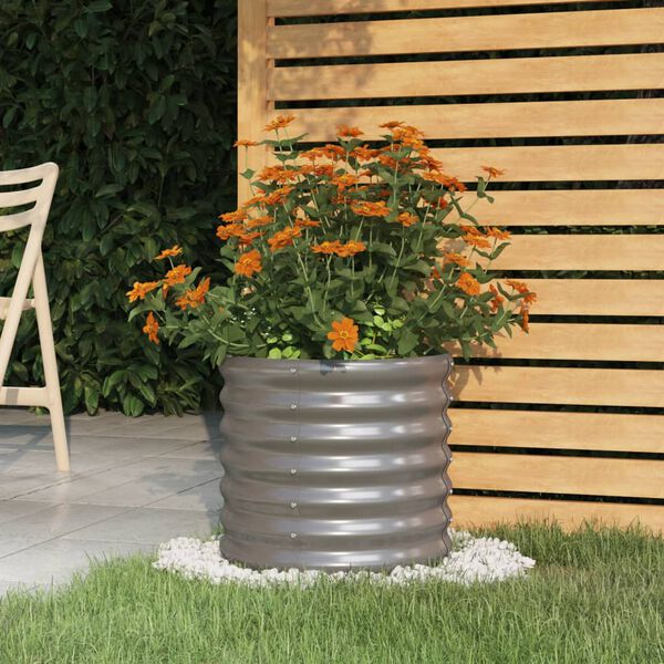 vidaXL Jardini&egrave;re de jardin Acier galvanis&eacute; 40x40x36 cm Gris
