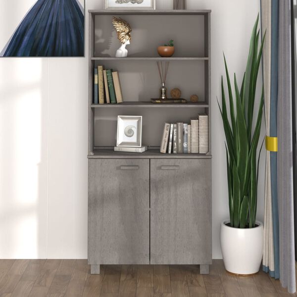 vidaXL Buffet HAMAR Bois massif de pin Gris clair