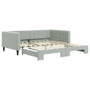 vidaXL Lit de jour avec lit gigogne gris clair 100x190 cm velours