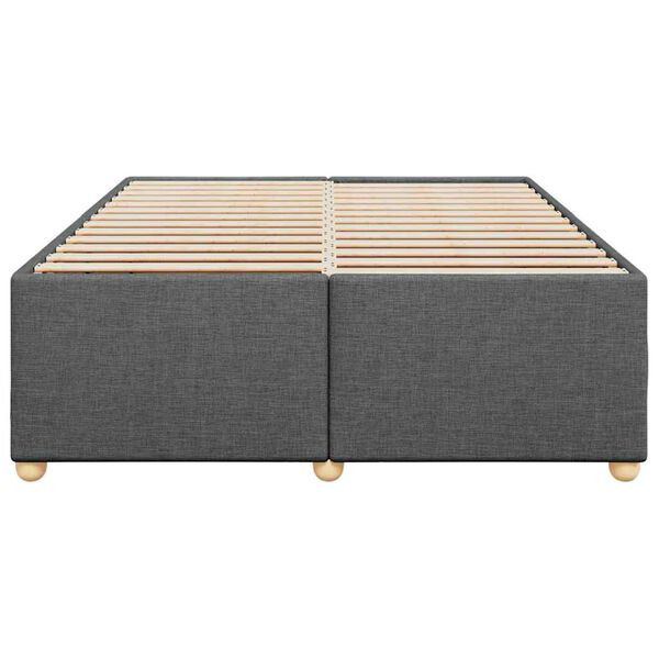 vidaXL Cadre de lit sans matelas gris fonc&eacute; tissu