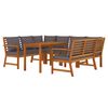 vidaXL Ensemble &agrave; manger de jardin coussins 7 pcs Bois acacia
