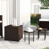 vidaXL Tables d'appoint de jardin 3 pcs marron r&eacute;sine tress&eacute;e