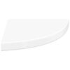 vidaXL &Eacute;tag&egrave;re d'angle flottante blanc brillant 35x35x3,8 cm MDF