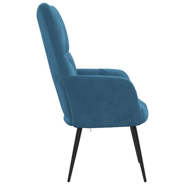 vidaXL Chaise de relaxation Bleu Velours