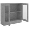 vidaXL Armoire &agrave; vitrine Gris b&eacute;ton 82,5x30,5x80 cm Bois d'ing&eacute;nierie