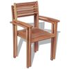 vidaXL Chaises empilables de jardin lot de 2 Bois de teck solide
