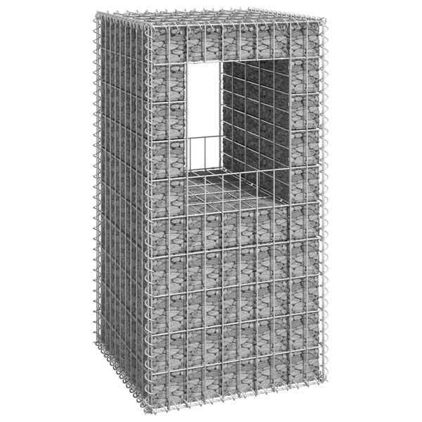 vidaXL Poteau &agrave; panier de gabion 50x50x100 cm Fer