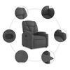 vidaXL Fauteuil inclinable en tissu gris fonc&eacute;