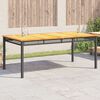 vidaXL Table de jardin noir 180x90x75 cm r&eacute;sine tress&eacute;e et bois acacia