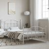 vidaXL Cadre de lit m&eacute;tal sans matelas et pied de lit blanc 100x200 cm
