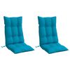 vidaXL Coussins de chaise &agrave; dossier haut lot de 2 bleu clair