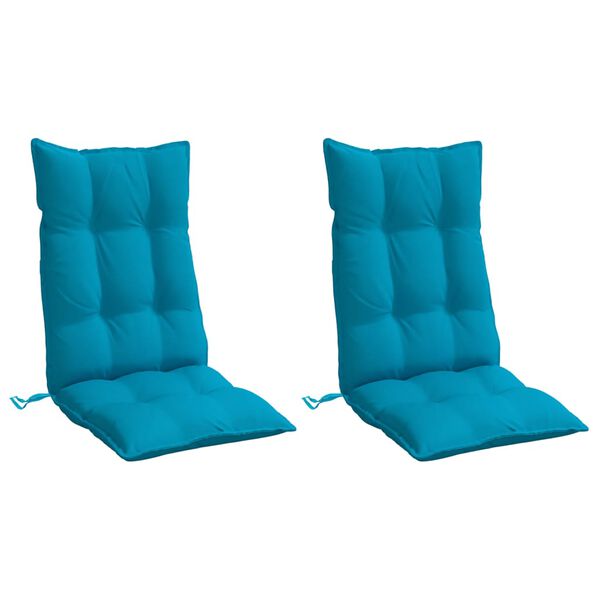 vidaXL Coussins de chaise &agrave; dossier haut lot de 2 bleu clair