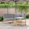 vidaXL Ensemble de Canap&eacute;s Uni 3 pcs Gris Bois d'Acacia Massif