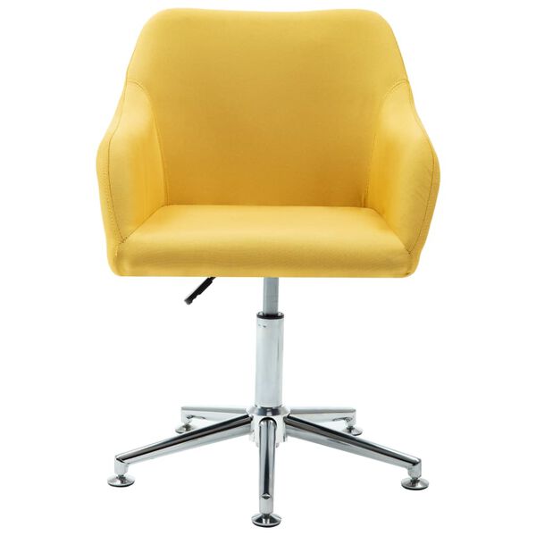 vidaXL Chaise pivotante de bureau Jaune Tissu