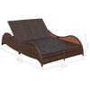 vidaXL Chaise longue double avec coussin R&eacute;sine tress&eacute;e Marron