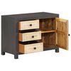 vidaXL buffet gris et blanc 75x35x55 cm bois de manguier massif