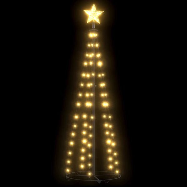 vidaXL Arbre de No&euml;l c&ocirc;ne 84 LED blanc chaud d&eacute;coration 50x150 cm