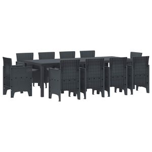 vidaXL Ensemble de salle &agrave; manger pour jardin 11 pcs Anthracite