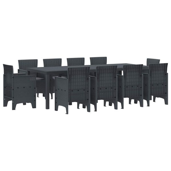 vidaXL Ensemble de salle &agrave; manger pour jardin 11 pcs Anthracite