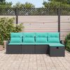 vidaXL Ensemble de canap&eacute; de jardin avec coussin 5 pcs Noir Poly rotin
