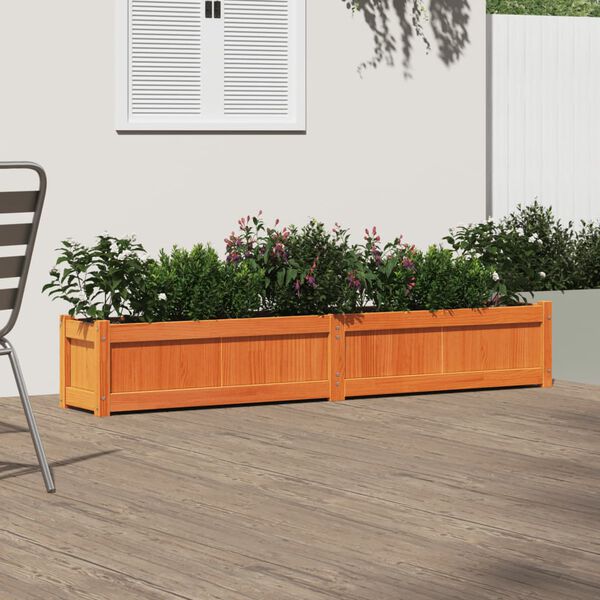 vidaXL Jardini&egrave;re cire marron 180x31x31 cm bois de pin massif
