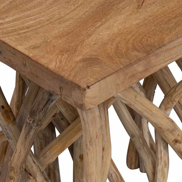 vidaXL Table basse en rondin 40x40x40 cm bois de récupération mélangé