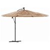 vidaXL Parasol de jardin avec m&acirc;t en acier marron 269x269x235 cm