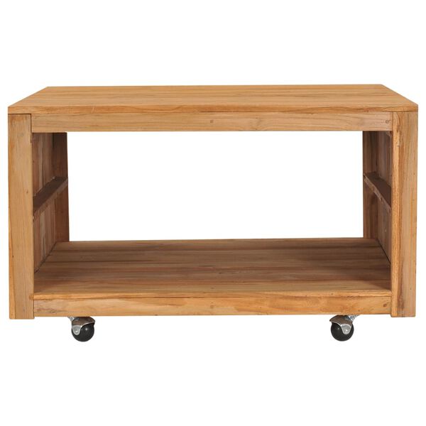 vidaXL Table basse 80x80x40 cm bois de teck massif